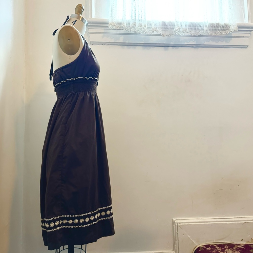 COTTON HALTER DRESS with Embroidery